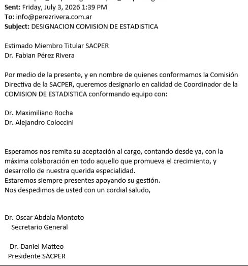 Nuevo cargo en SACPER